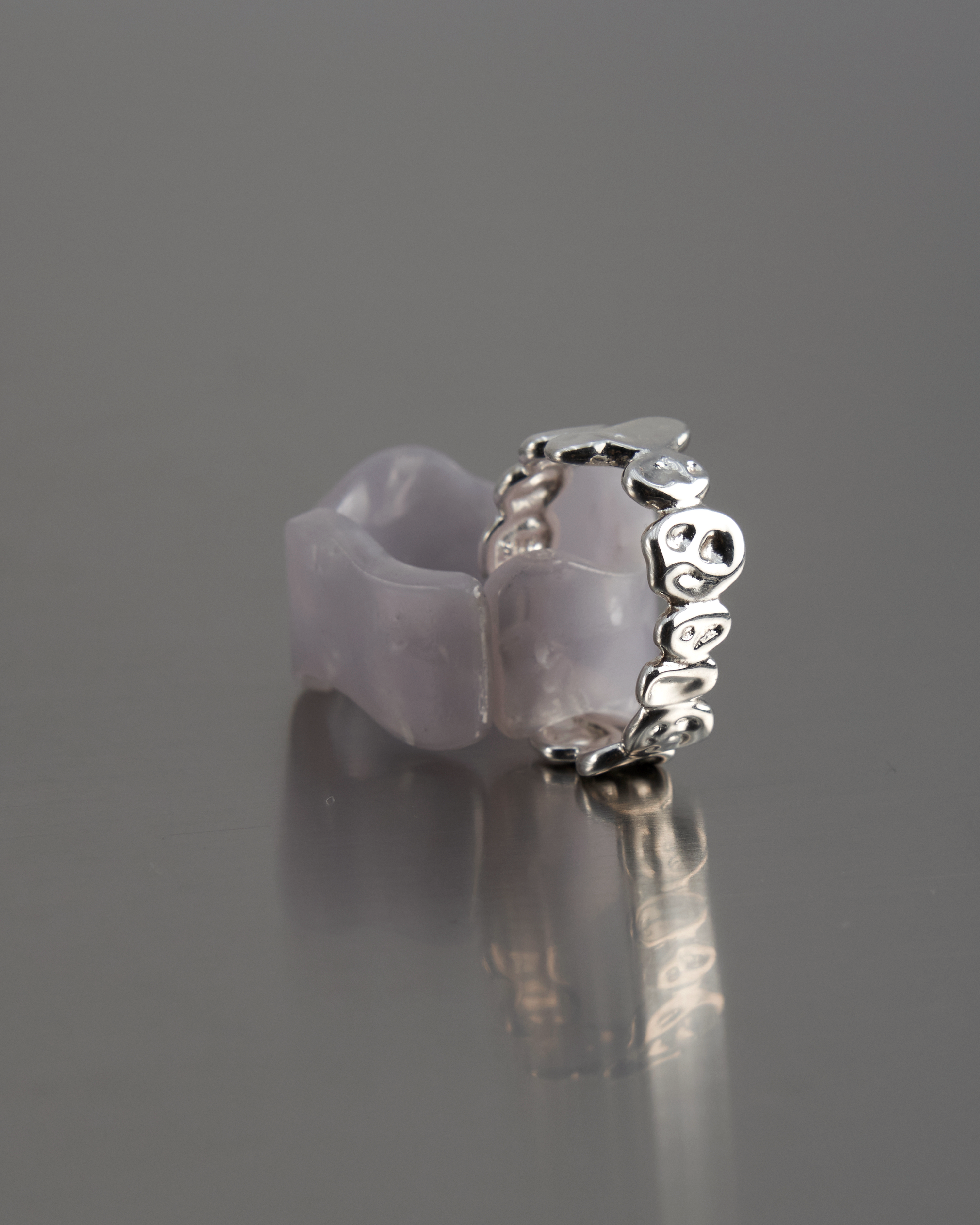 Fun Market tooth pure silver ring