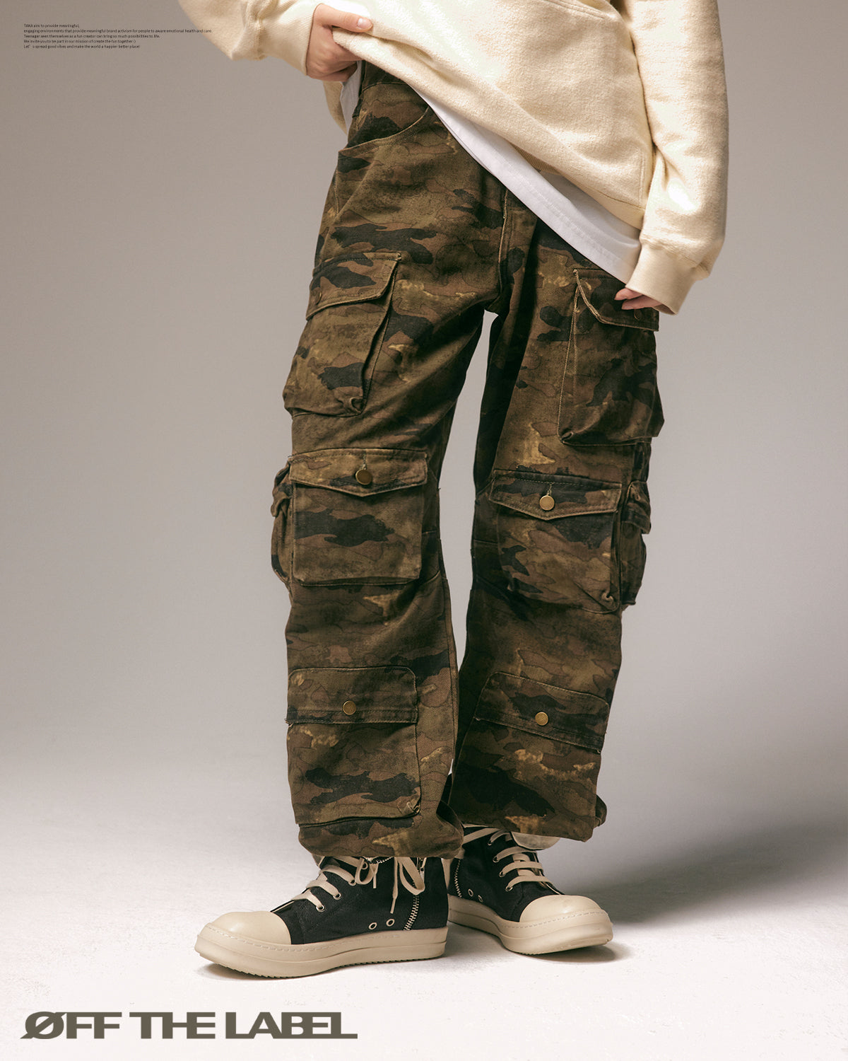 OFF THE LABEL Utility Camo Multi-Pocket Cargo Pants