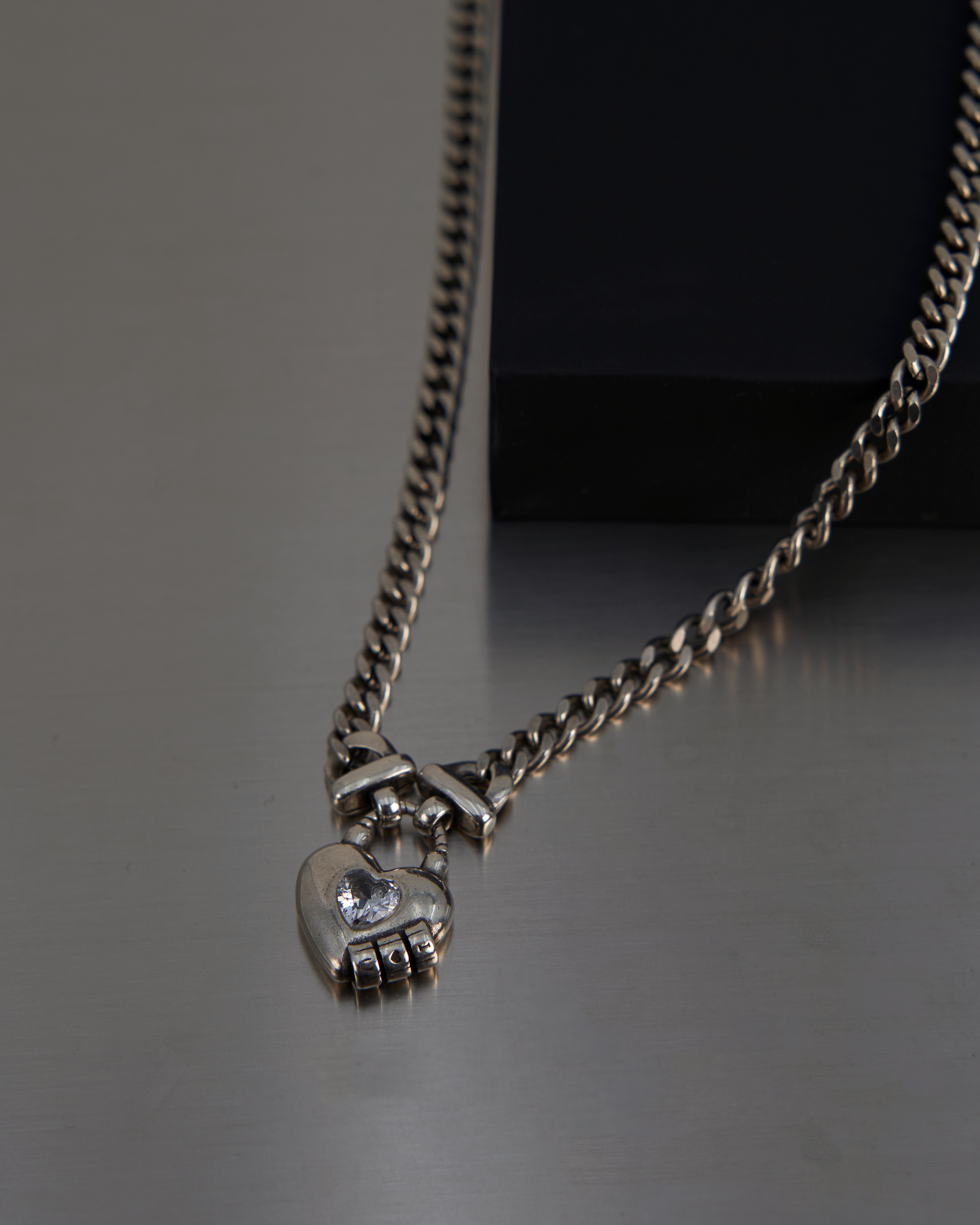 Fun Market pure silver affection lock necklace