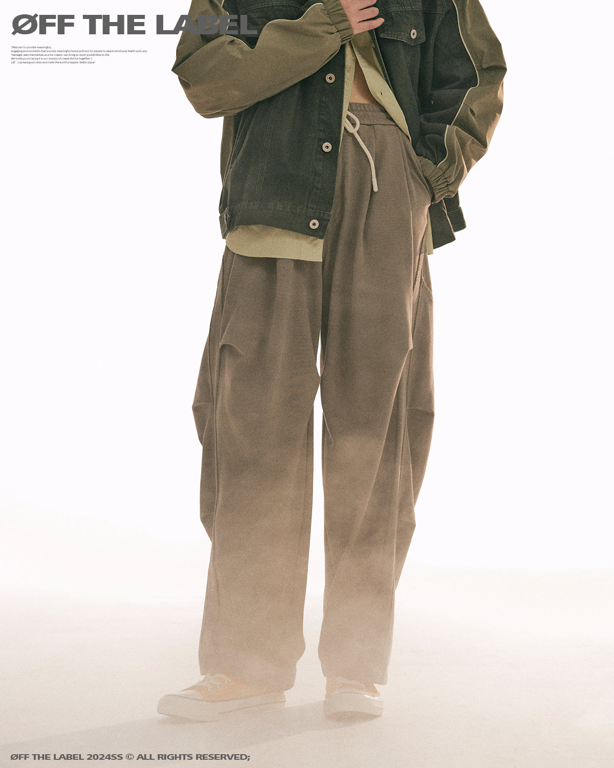 Off the label drawstring cargo pants brown