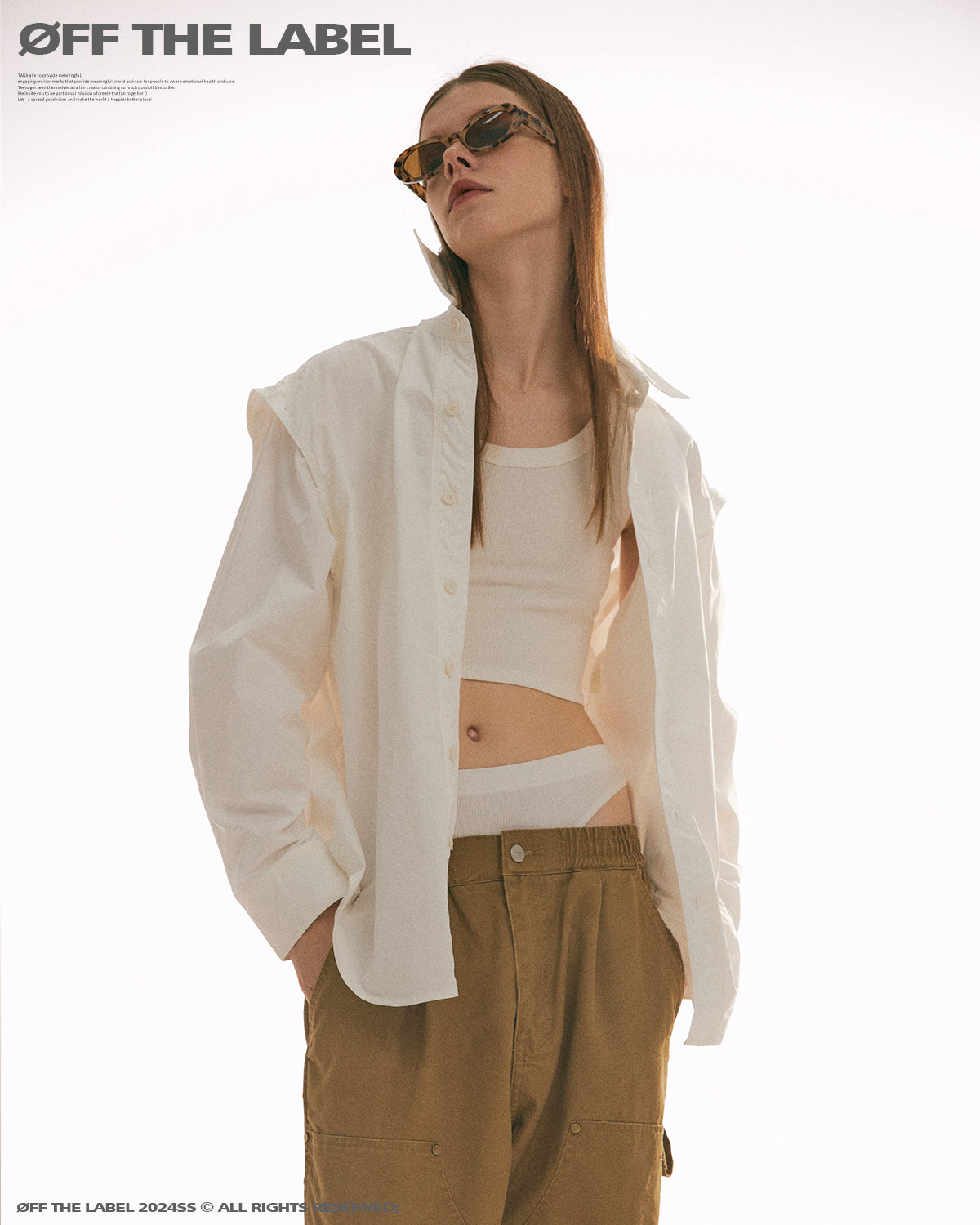 Off The Label Layered construction shirt white