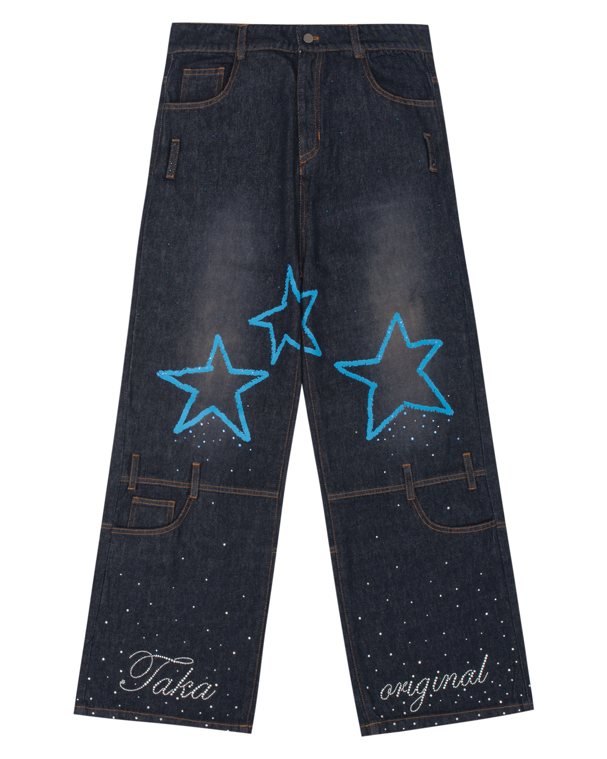 TAKA Original Self-Love Falling Stars Shimmer Loose-Fit Jeans