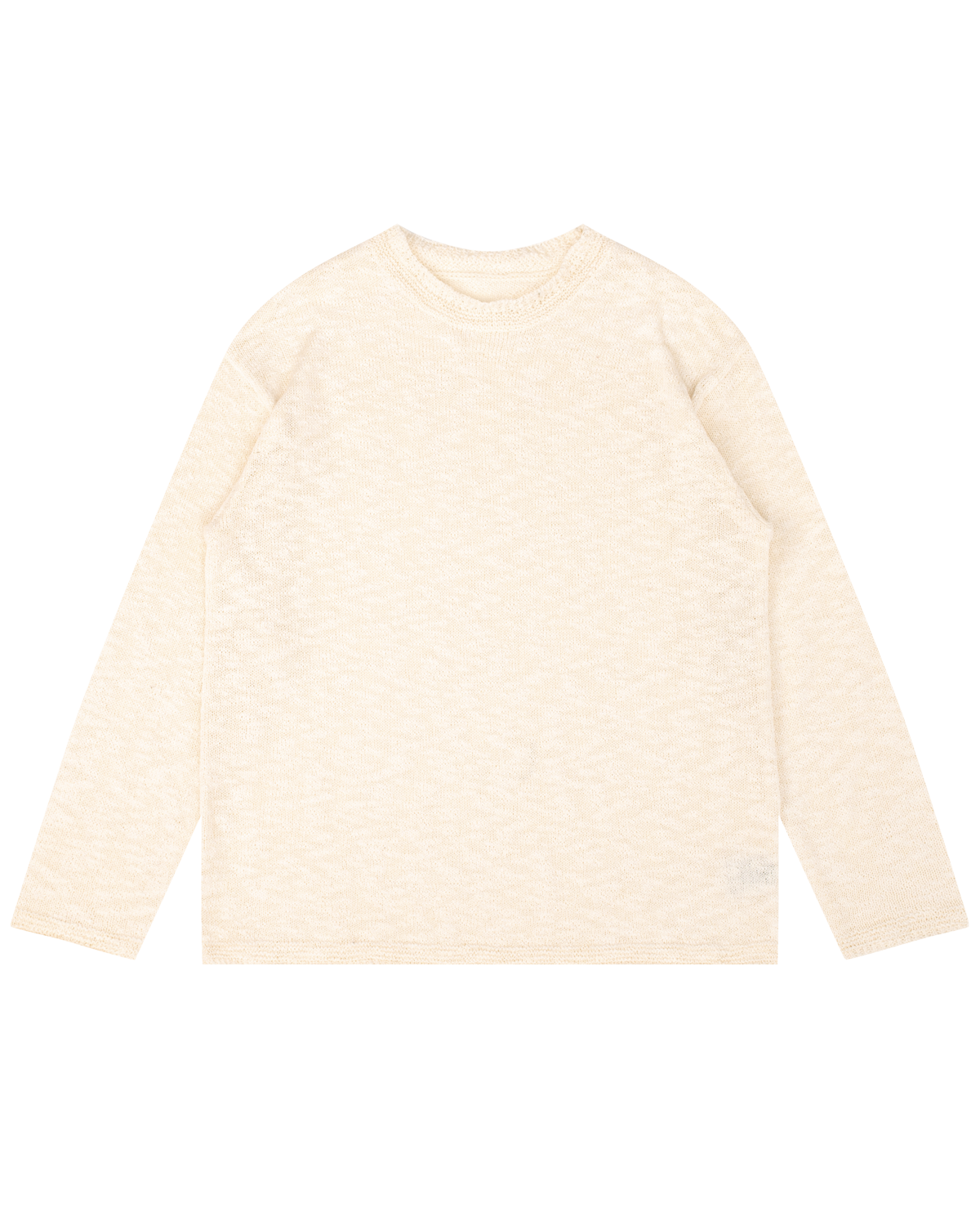 OFF THE LABEL Textured Knit Crewneck Sweate Beige