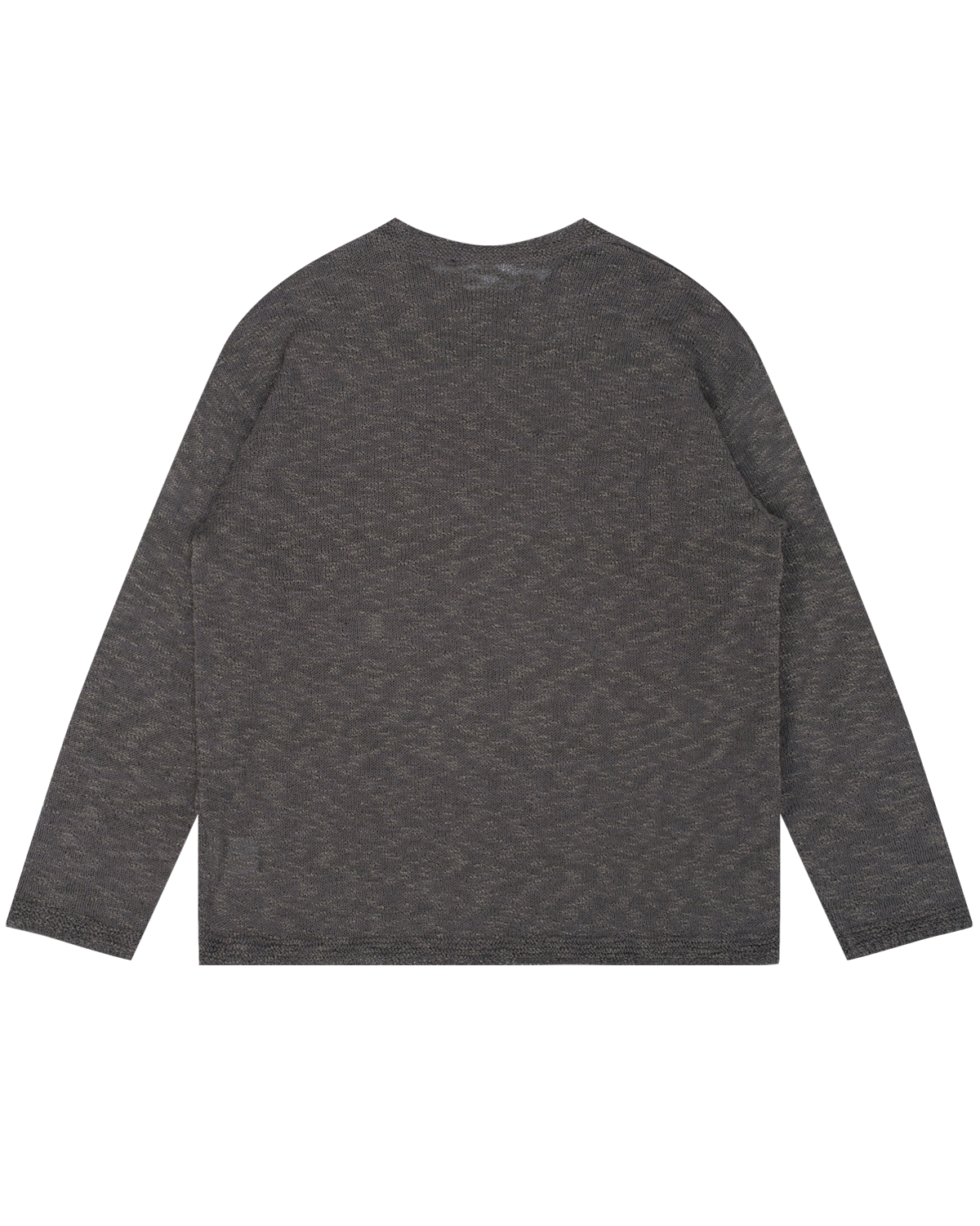 OFF THE LABEL Textured Knit Crewneck Sweater Dark Grey