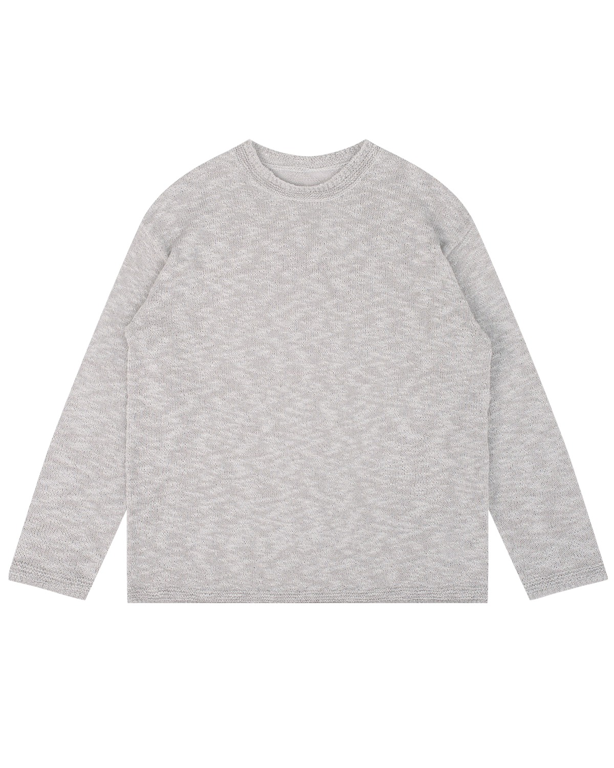 OFF THE LABEL Textured Knit Crewneck Sweater Light Grey