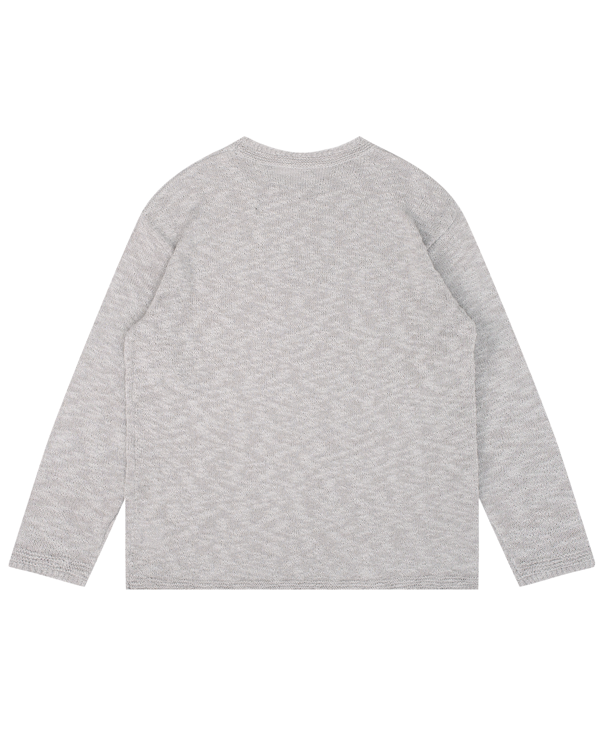 OFF THE LABEL Textured Knit Crewneck Sweater Light Grey