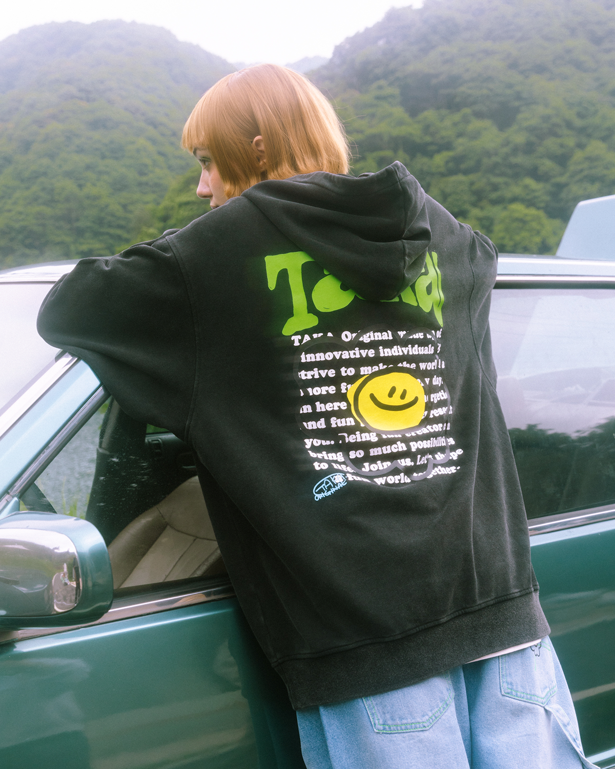 TAKA Original Fun Growing heavy-wash vintage label have fun hoodie