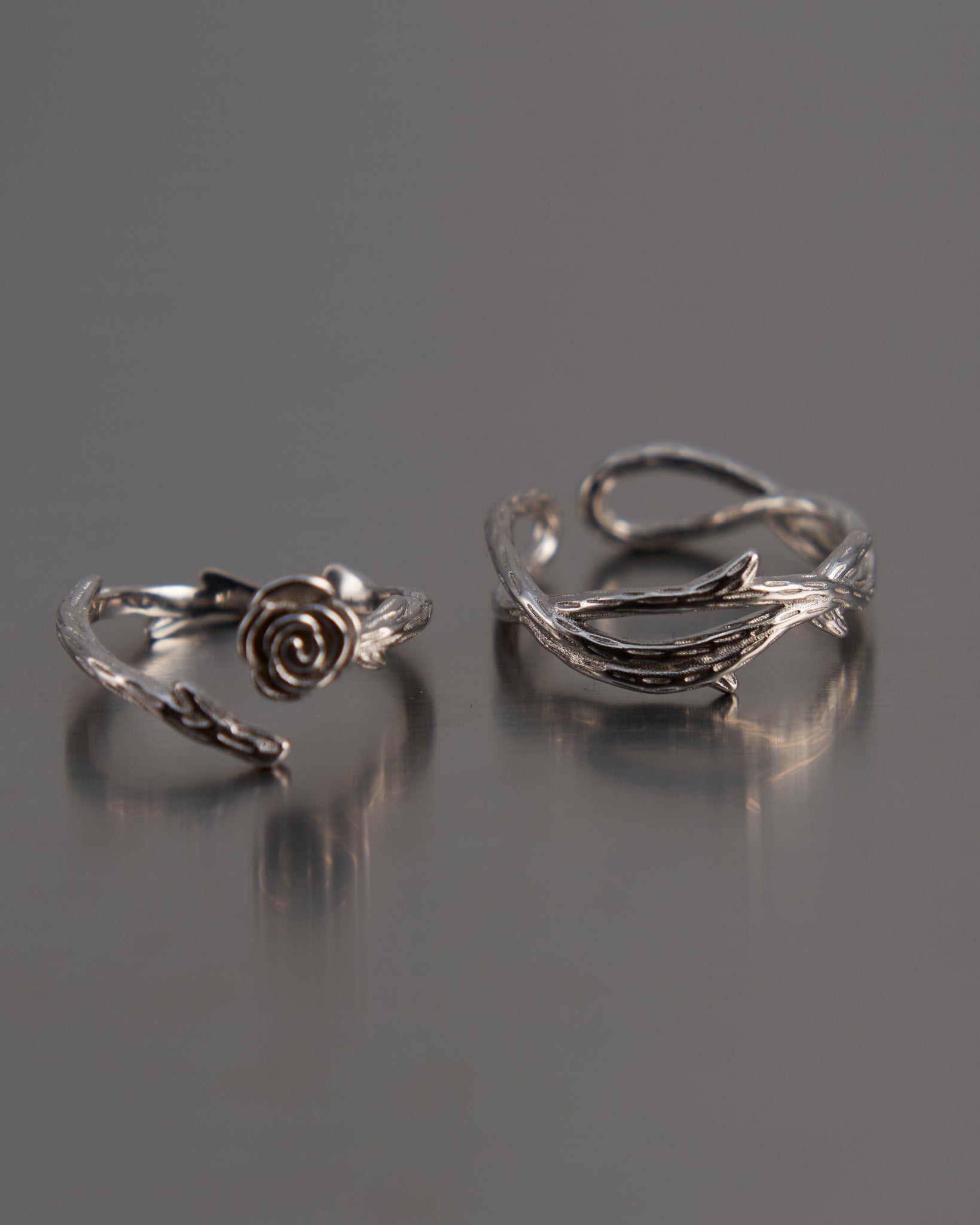 Fun Market thorns and roses pure silver ring thorns