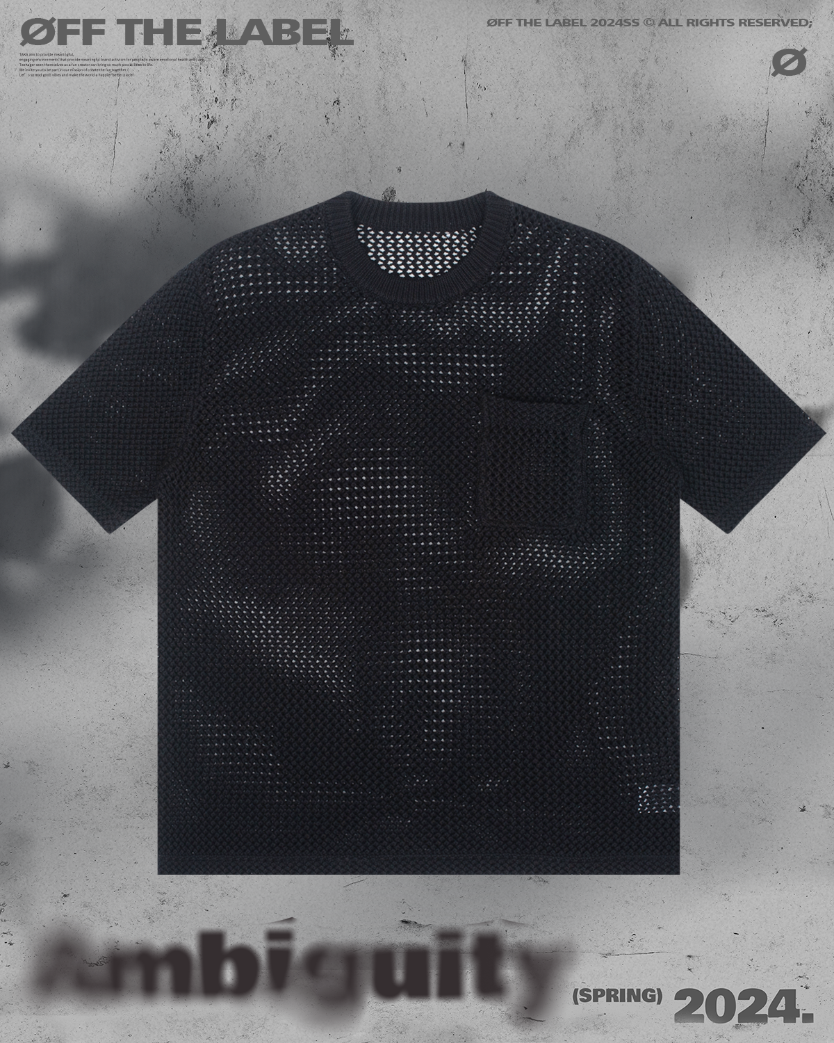 Off The Label hybrid structures  knit t-shirt black