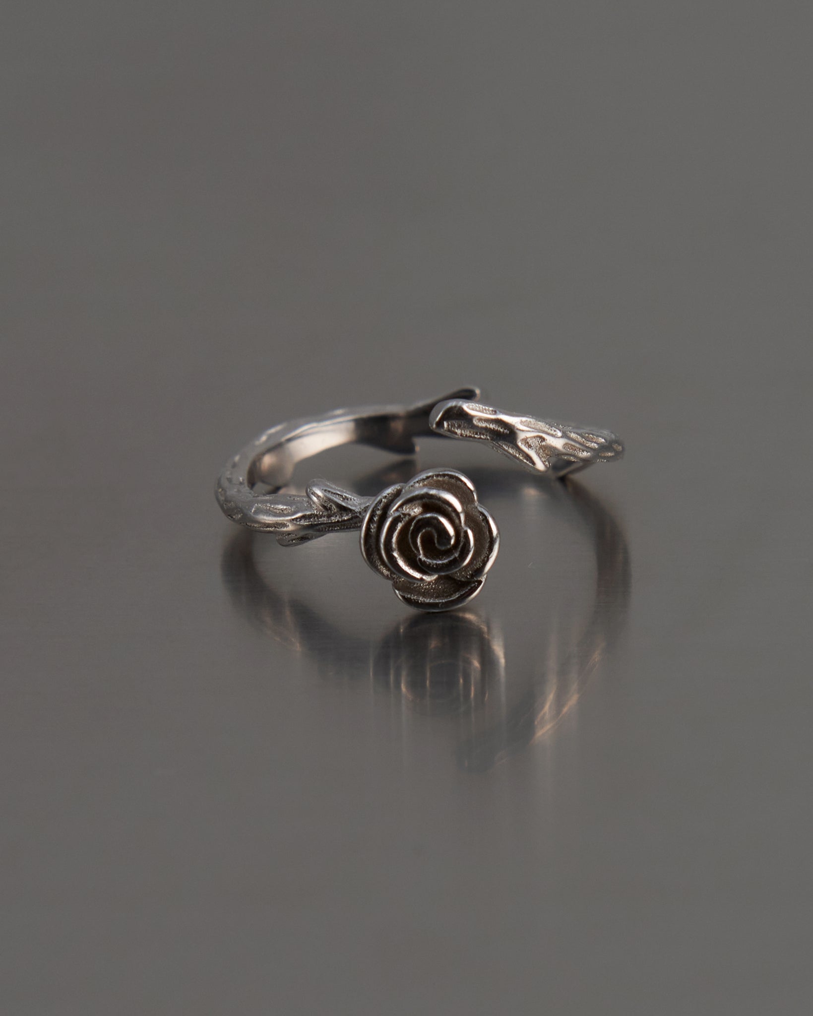 Fun Market thorns and roses pure silver ring rose