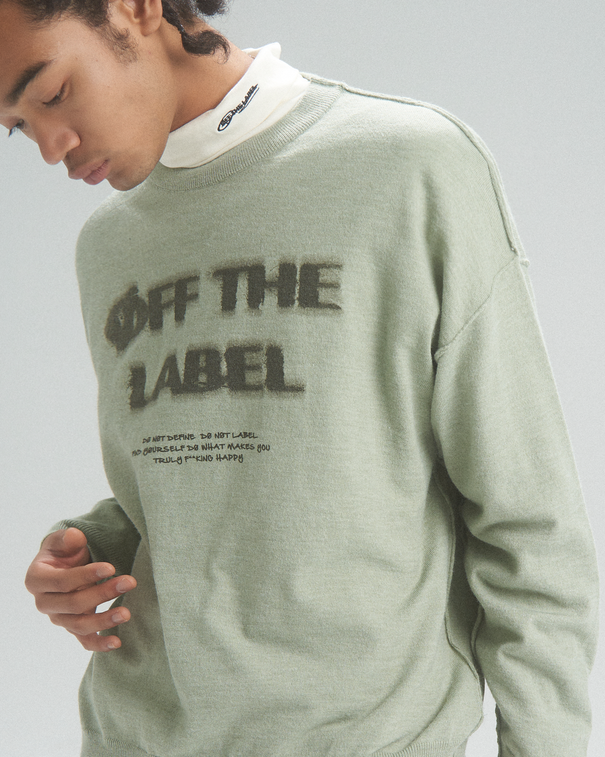 Off The Label breeze knit jumper green