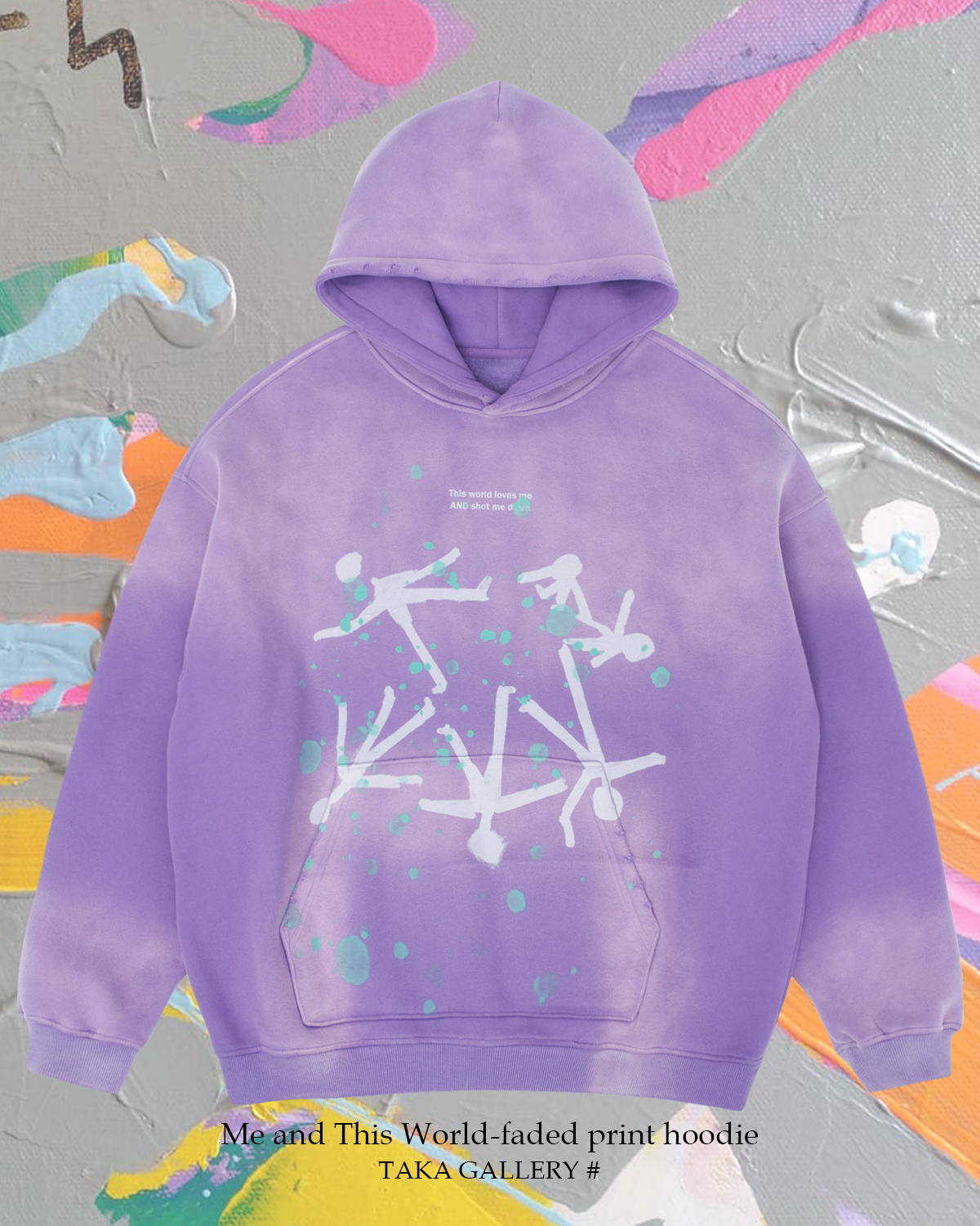 TAKA Original Me and This World-faded print hoodie