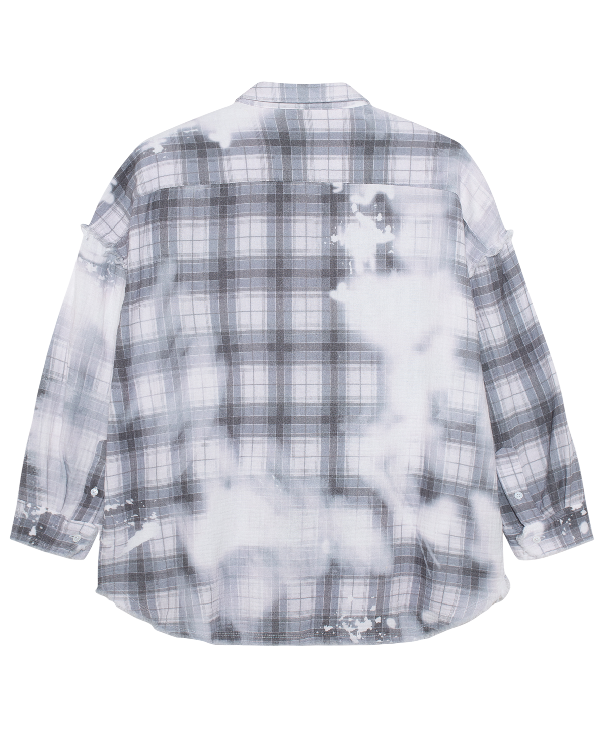 Off The Label ambiguity fading Plaid long sleeved shirt grey
