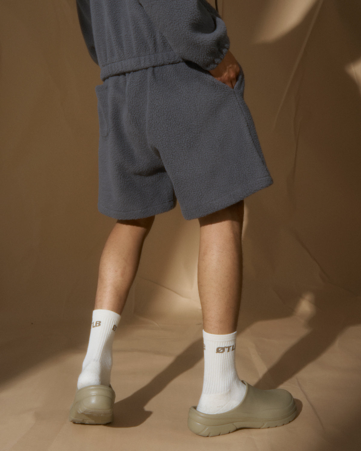 Off The Label fleece hoodie & shorts chillax set