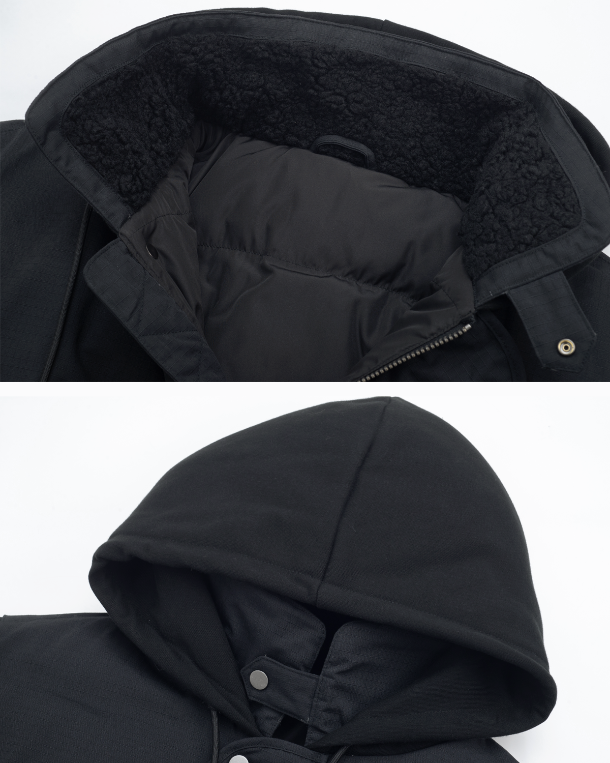 Off The Label hooded Down Bomber Jacket black