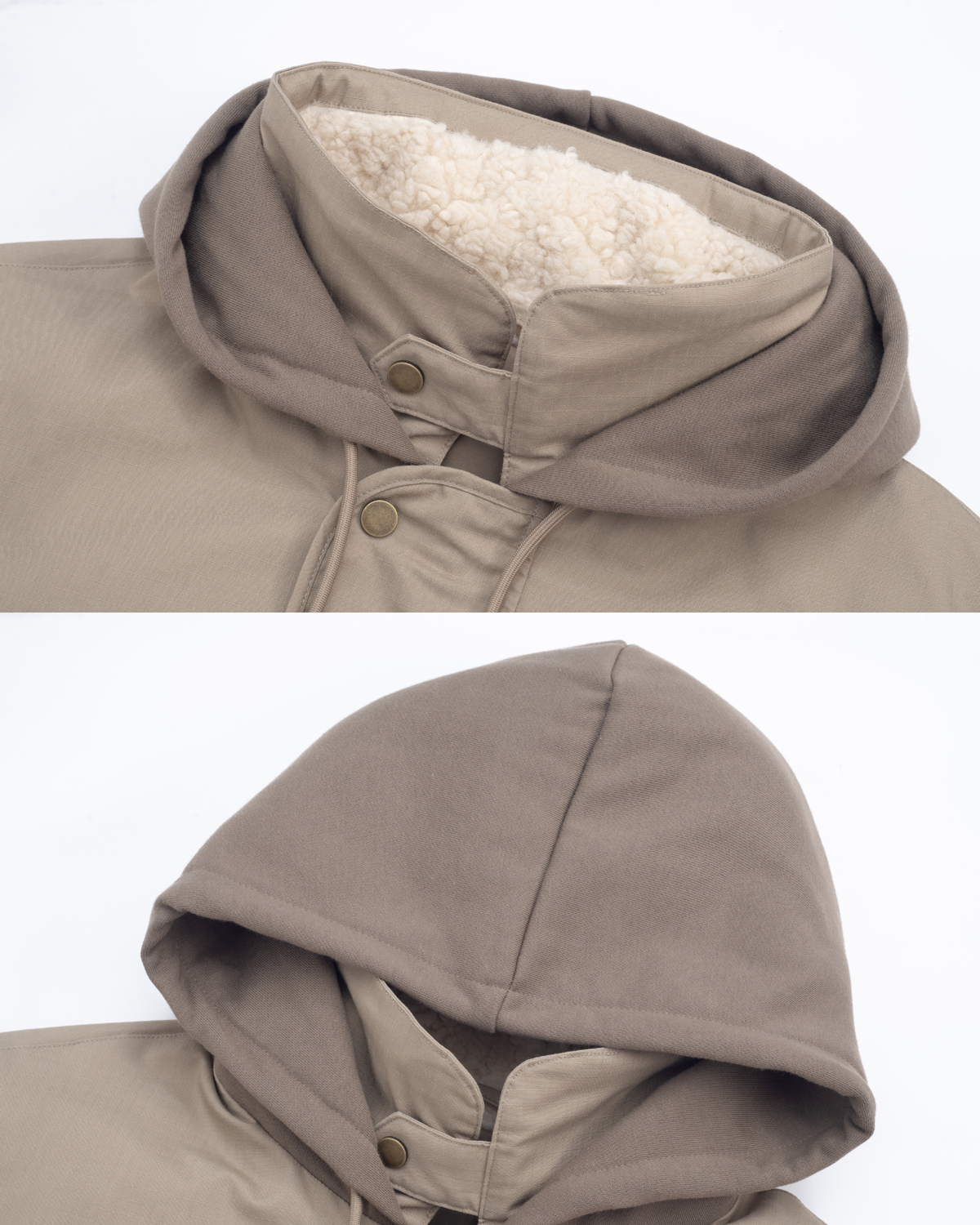 Off The Label hooded Down Bomber Jacket khaki