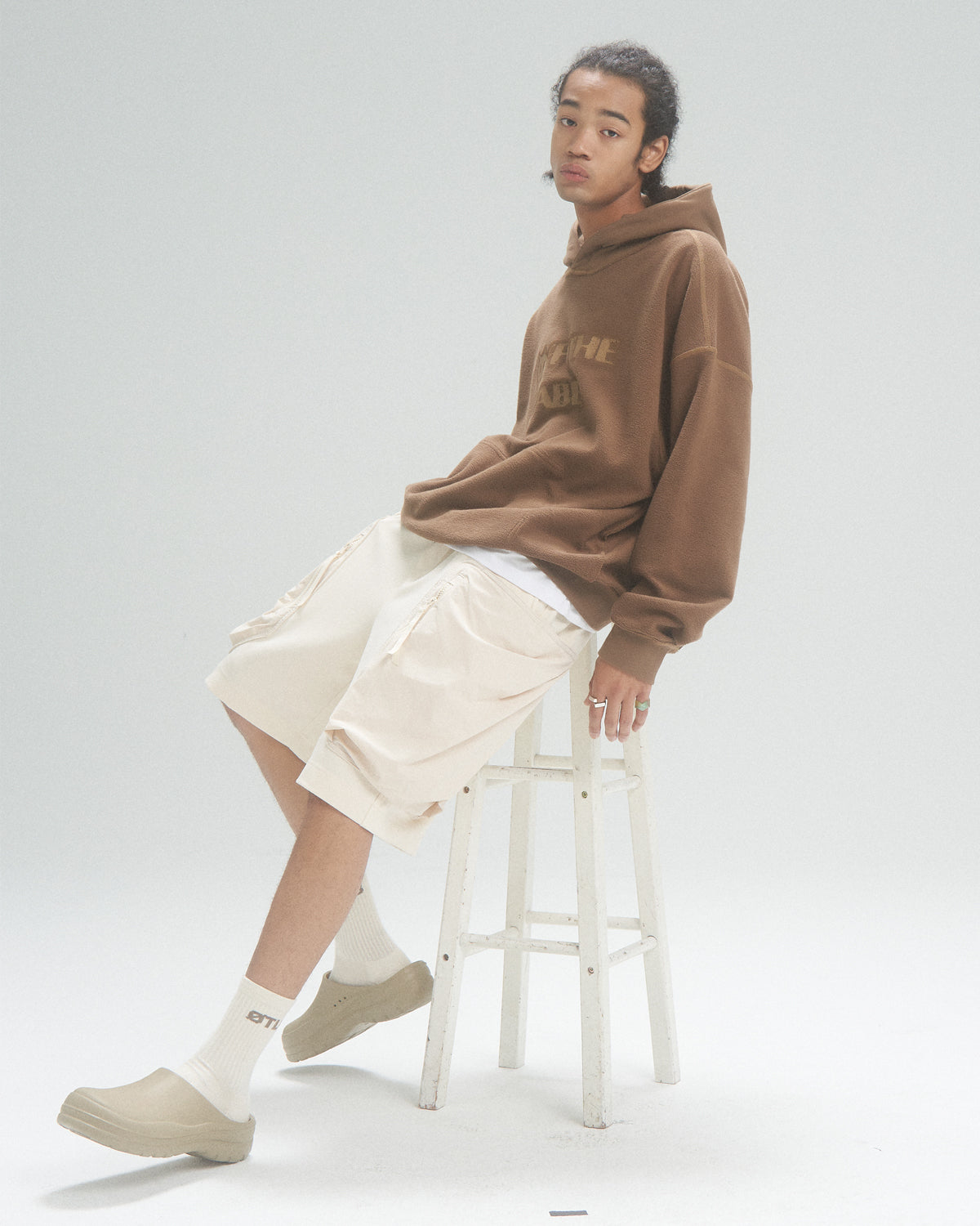 [Welcome Special] Off The Label brown reversible hoodie