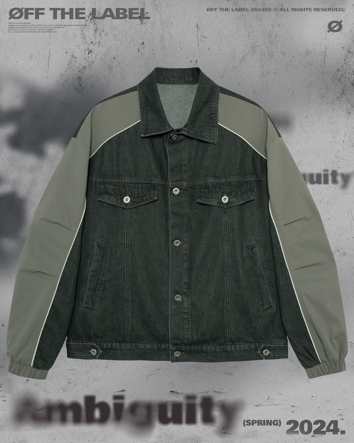 Off The Label two-tone denim jacket green