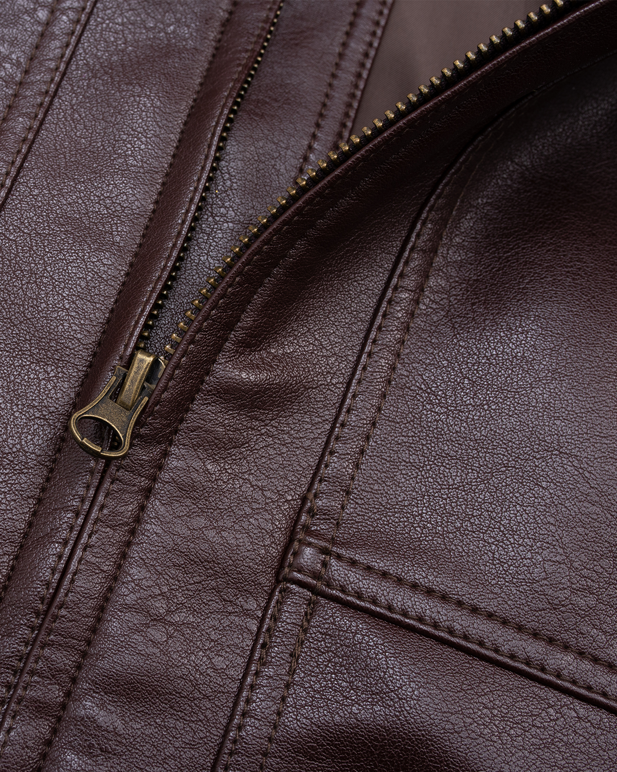 Off The Label cargo-pockets leather bomber jacket brown