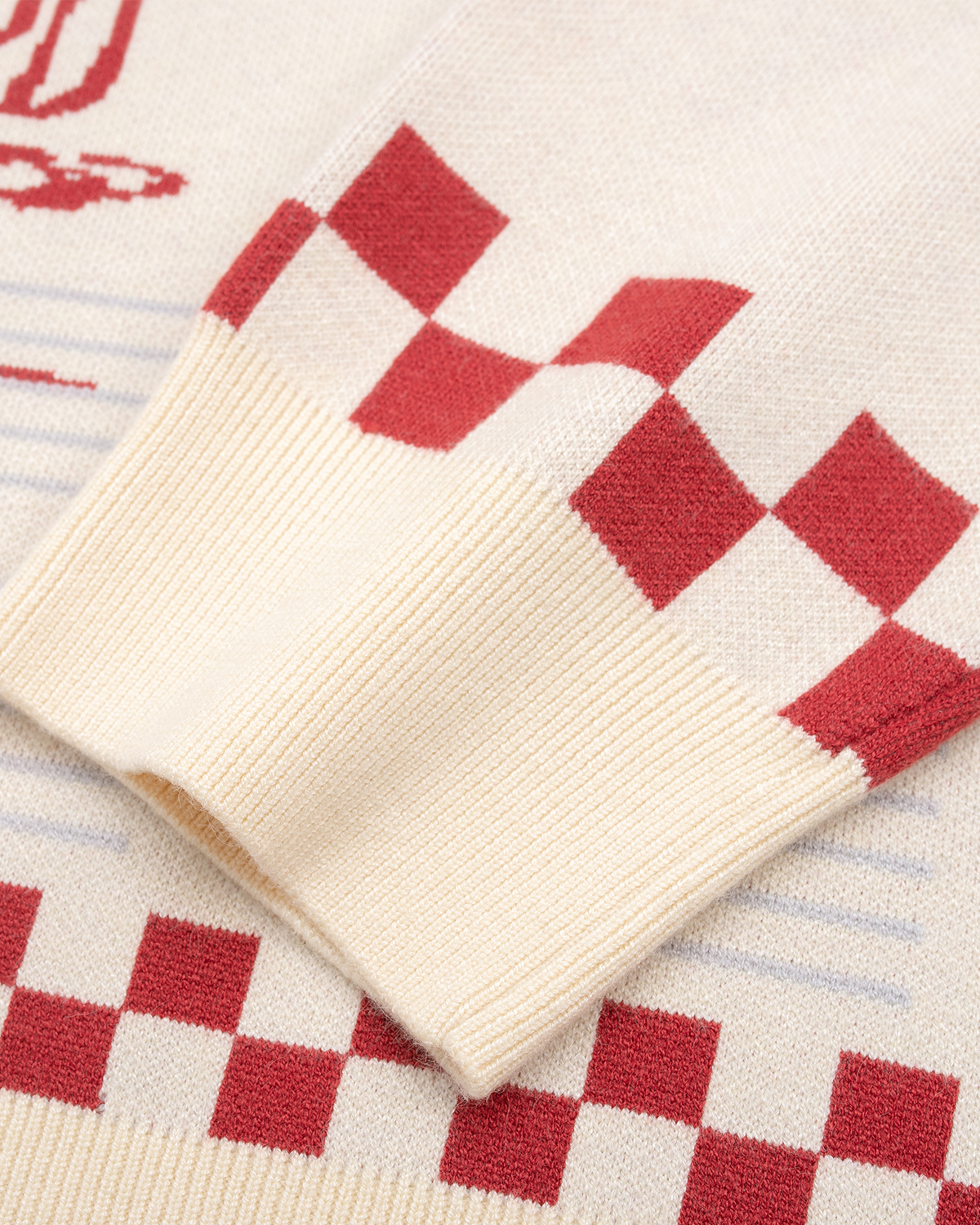 TAKA Original Moody Bob mosaic checkboard knit jumper red