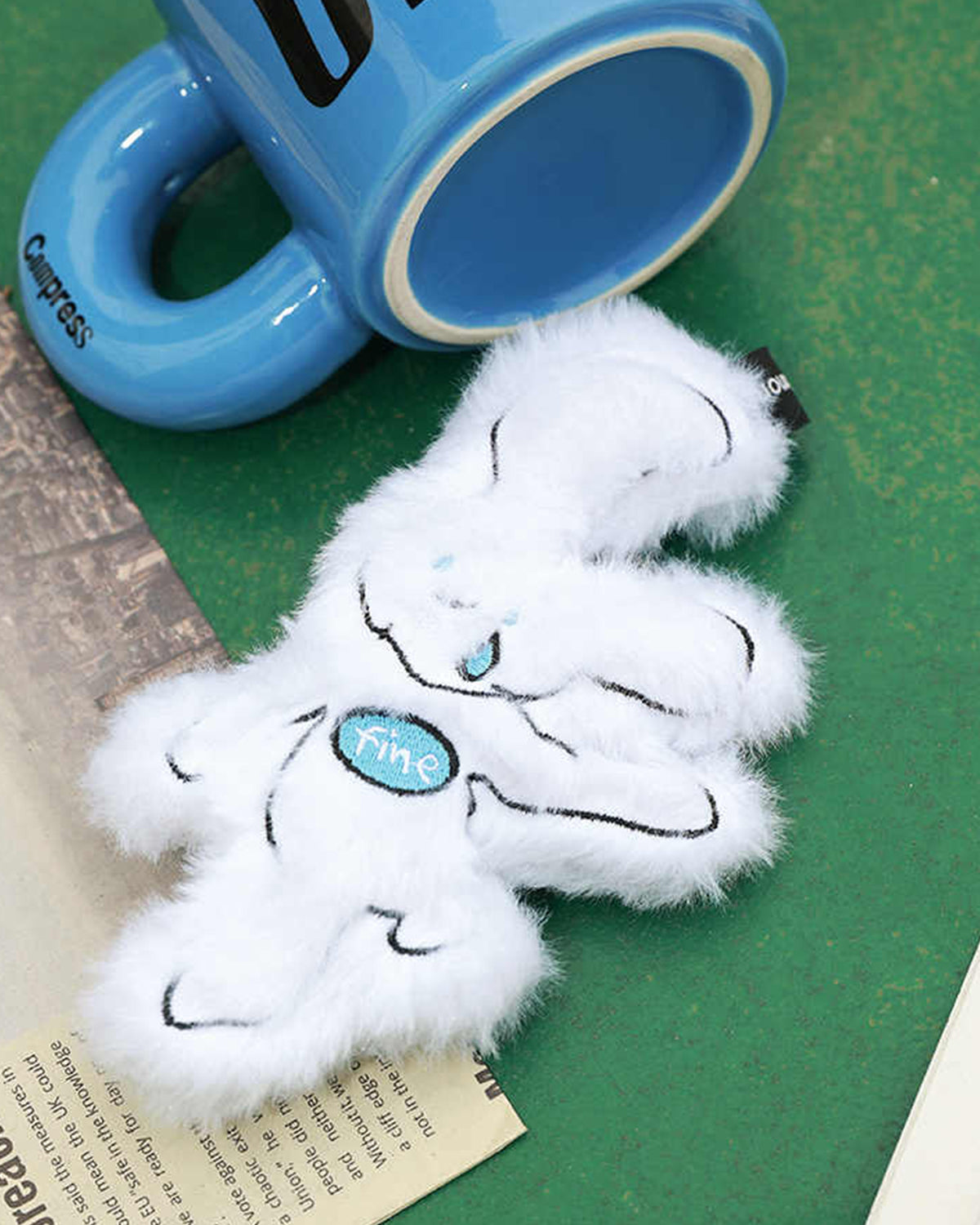 TAKA Fun Market Crying Bunny Plush Charms White