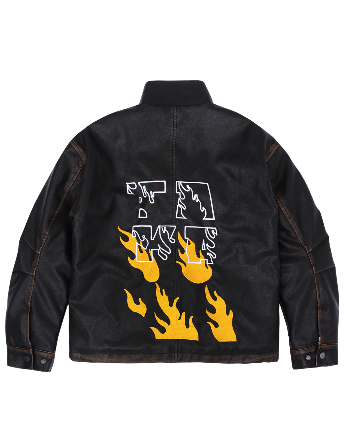 TAKA Original Faded flame Leather Jacket