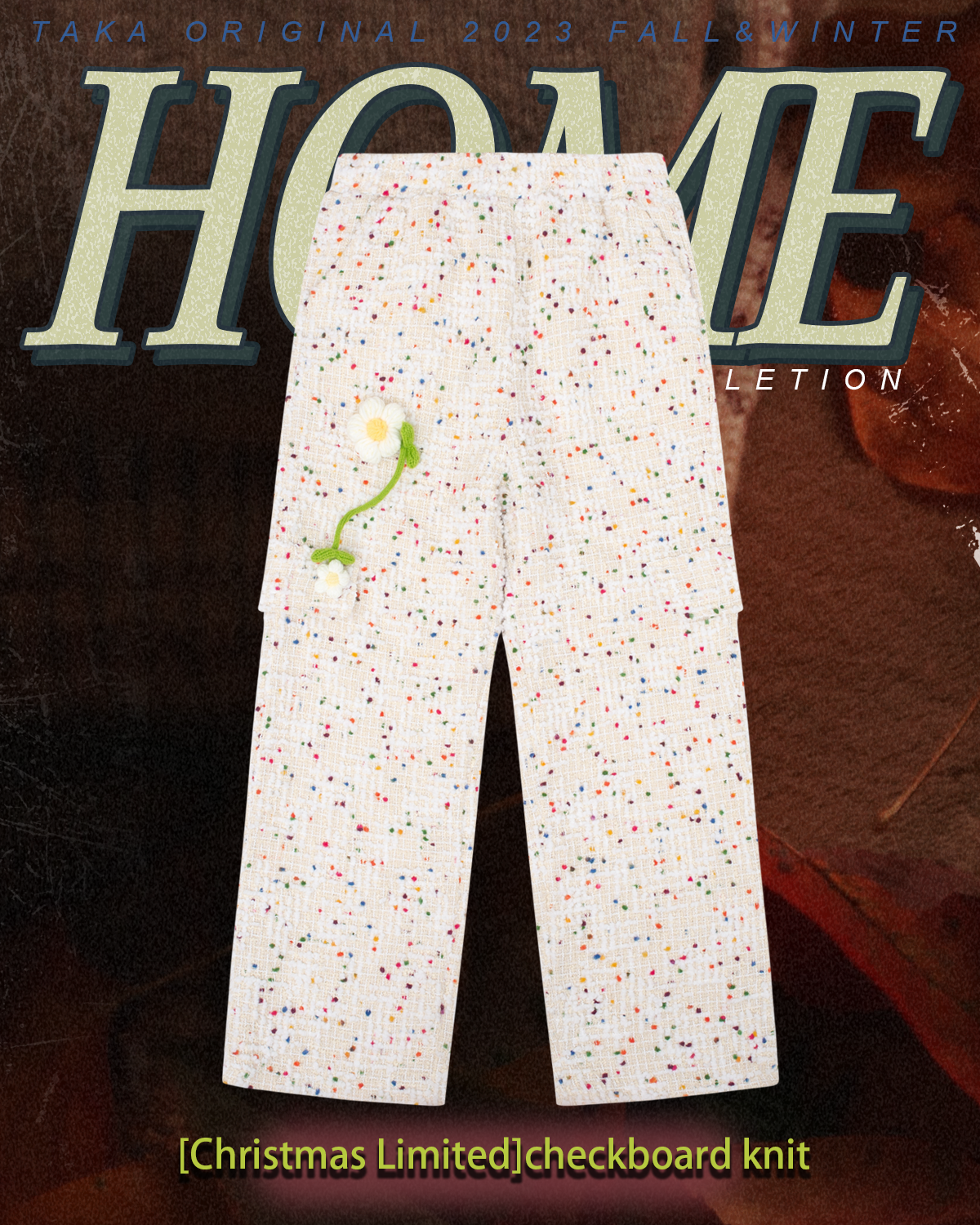 TAKA Original HOME collection Daisy Homespun blend tweed Trousers