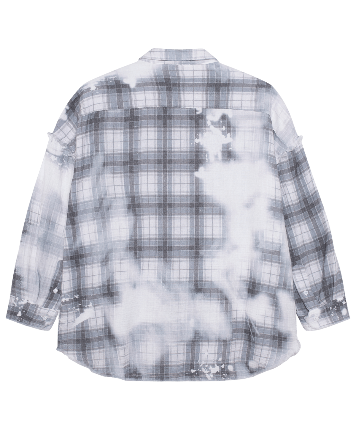 TAKA ORIGINAL LIMITED - Off The Label ambiguity fading Plaid long sleeved shirt grey