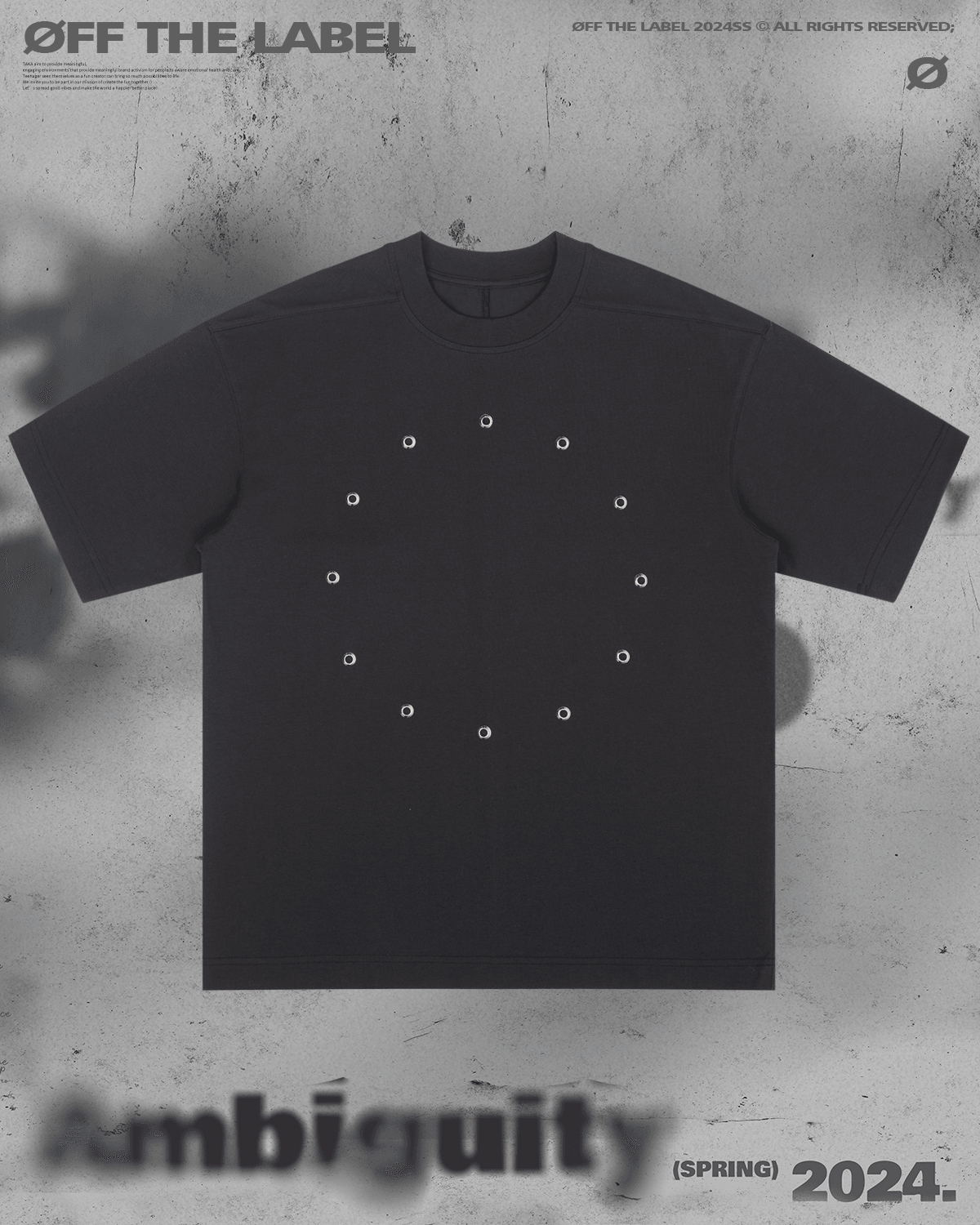 TAKA ORIGINAL LIMITED - Off The Label circularity Rivet T-shirt Black