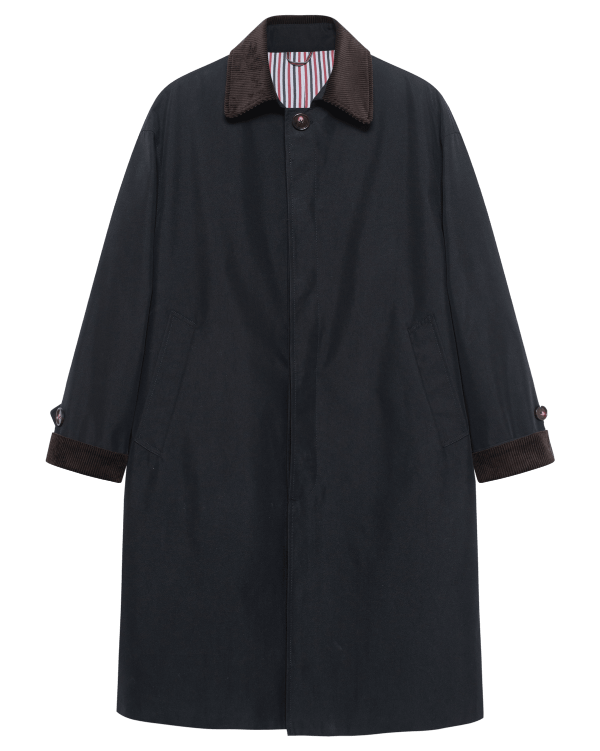 TAKA ORIGINAL LIMITED - Off The Label corduroy collar trench coat black