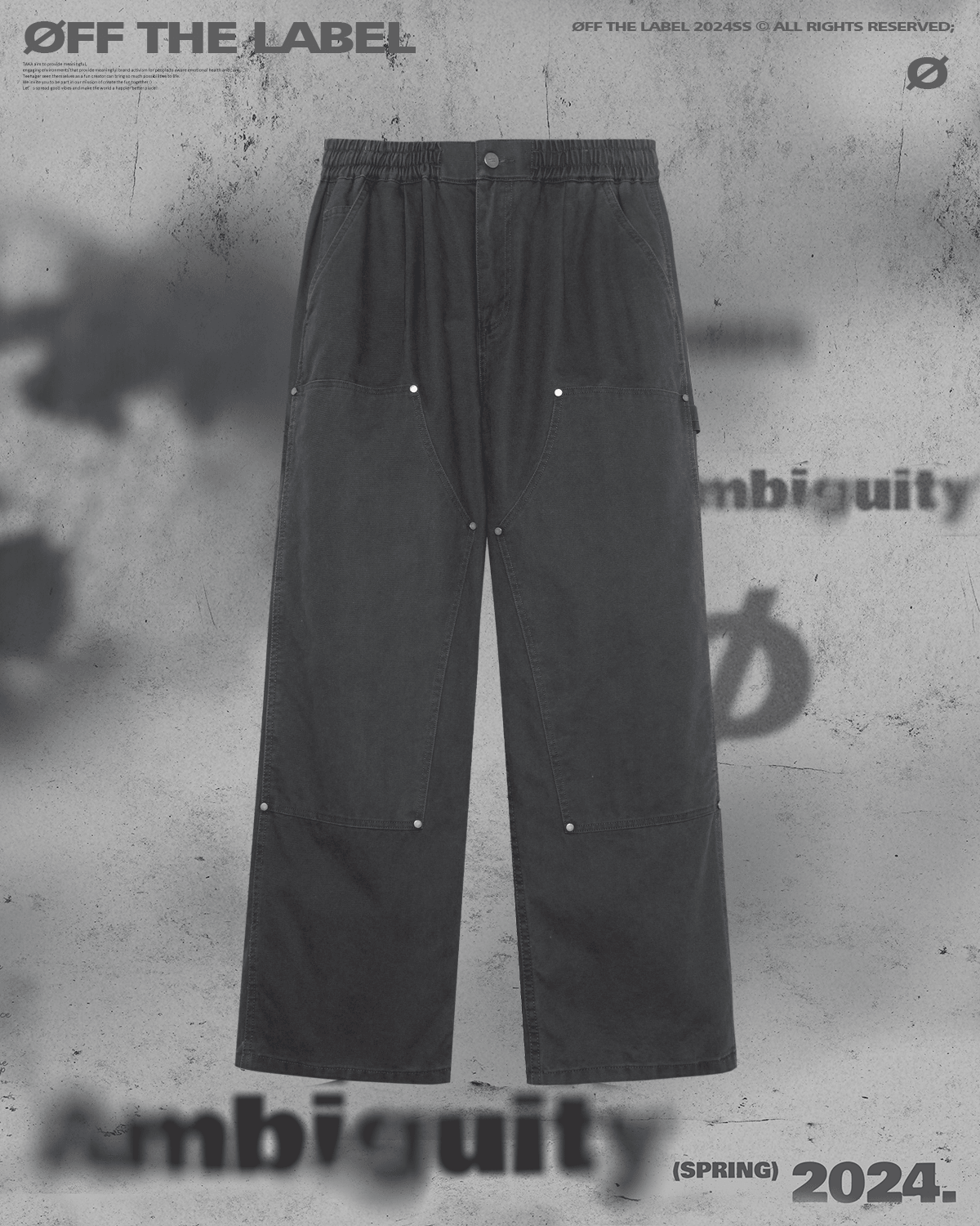 TAKA ORIGINAL LIMITED - Off the label double-knee work pants dark grey