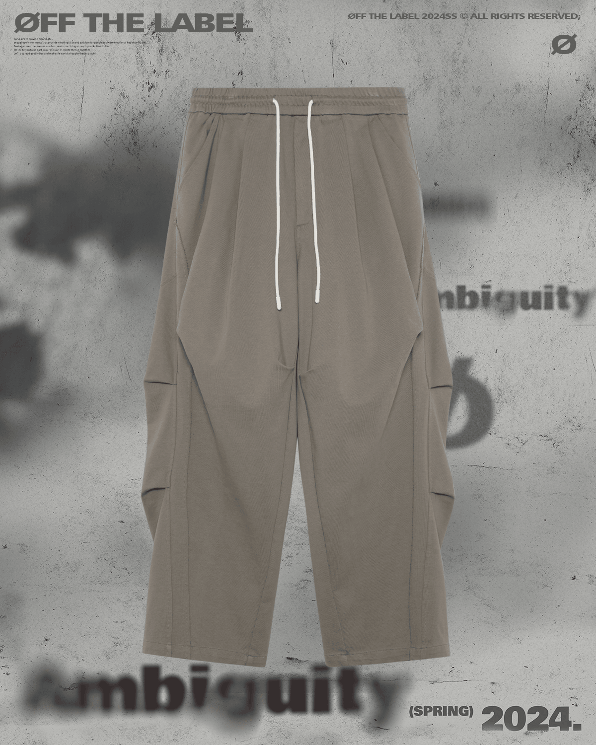 TAKA ORIGINAL LIMITED - Off the label drawstring cargo pants brown