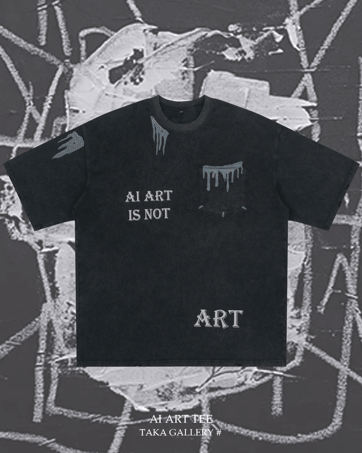 TAKA ORIGINAL LIMITED - TAKA Original AI ART Heavyweight 3D Printed t-shirt