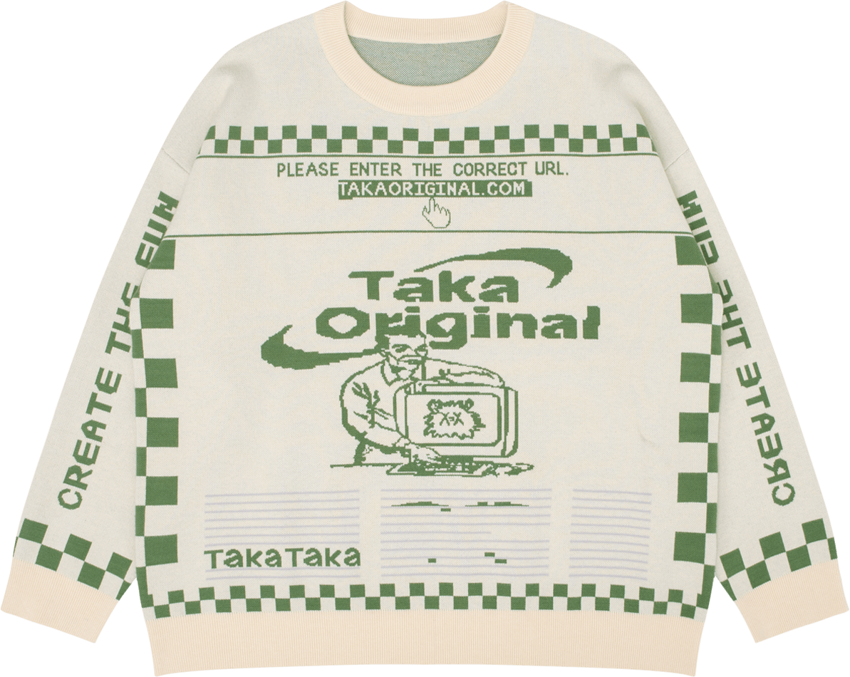 TAKA ORIGINAL LIMITED - TAKA Original Moody Bob mosaic checkboard knit jumper green