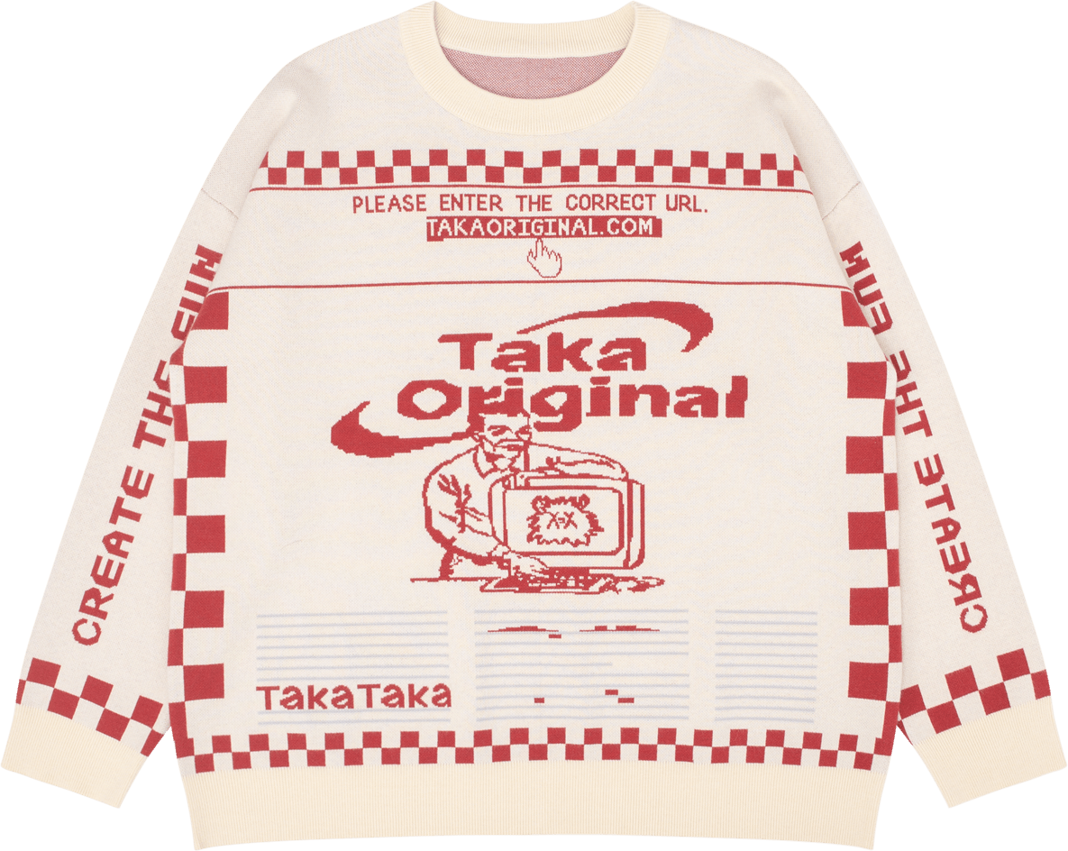 TAKA ORIGINAL LIMITED - TAKA Original Moody Bob mosaic checkboard knit jumper red