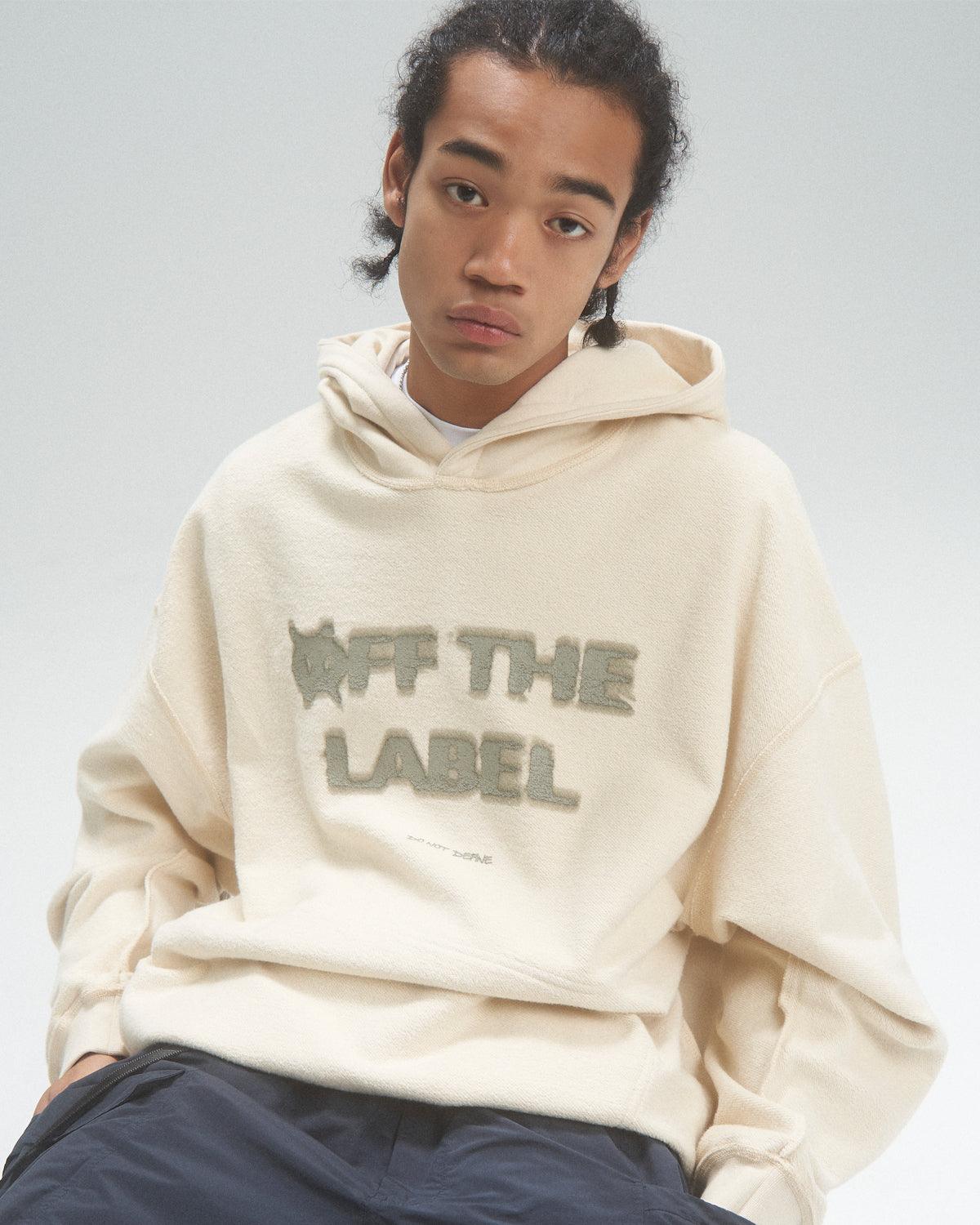 [Welcome Special] Off The Label Cream Reversible Hoodie | Drop Shoulder