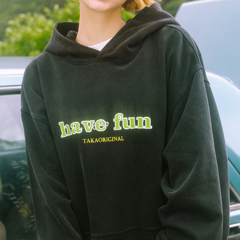TAKA Original Fun Growing heavy-wash vintage label have fun hoodie