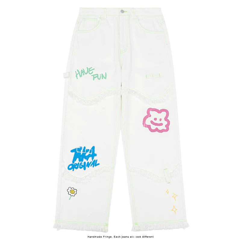 TAKA Original Fun Growing daisy relax fit low-rise jeans