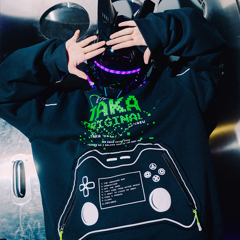 TAKA Original [ Eternet 002]  game controller heavy wash hoodie