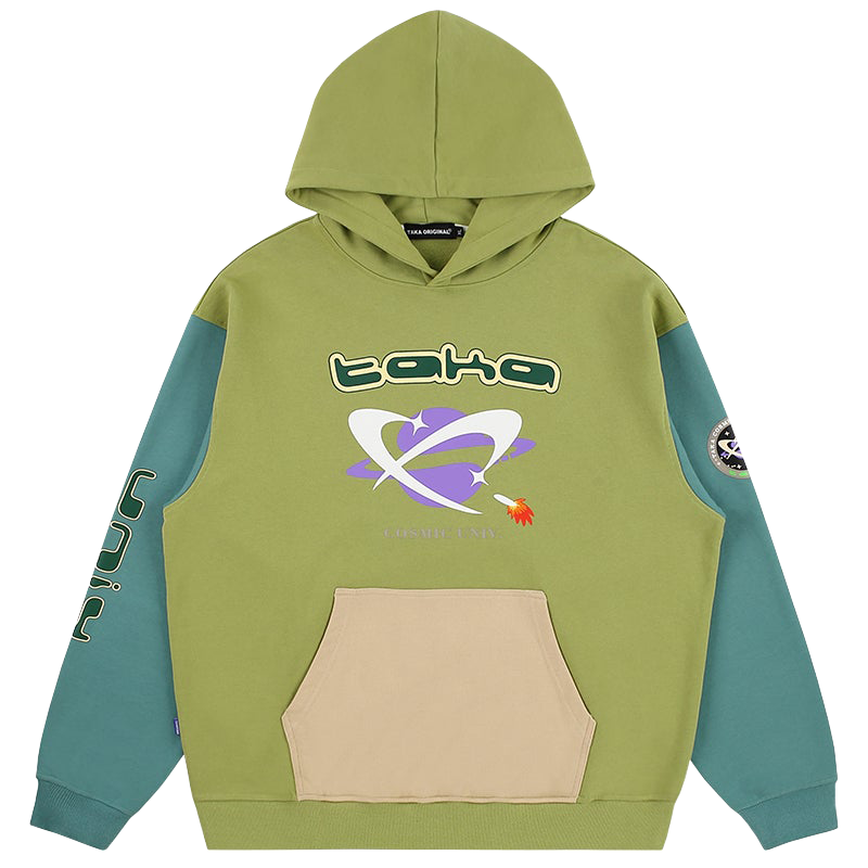 TAKA Original Cosmic Univ. two-tone logo hoodie - TAKA ORIGINAL LIMITED