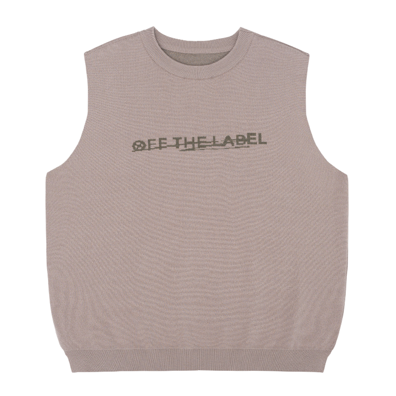 Off The Label side slit logo vest rosy