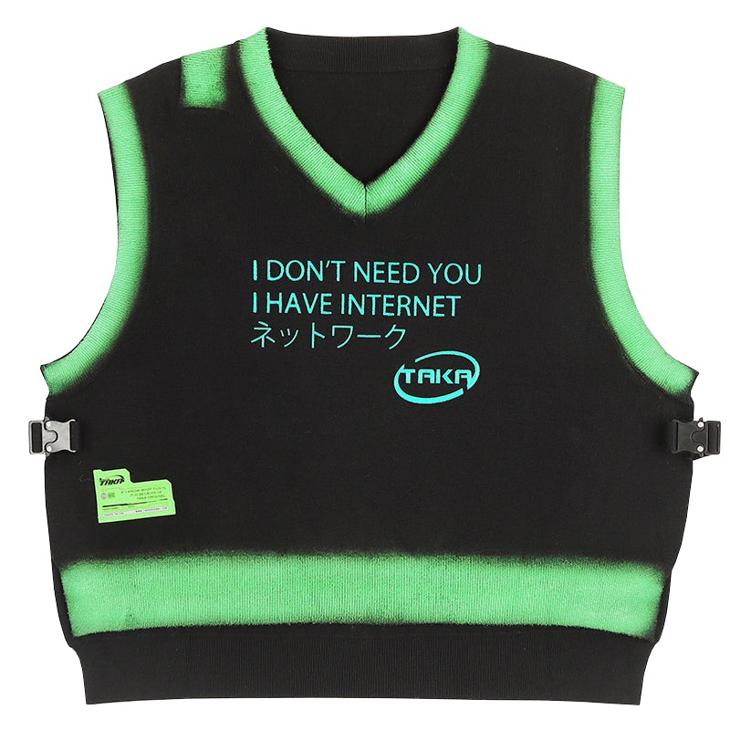 TAKA Original [ Eternet 001] I don't need you I have internet knit vest - TAKA ORIGINAL LIMITED