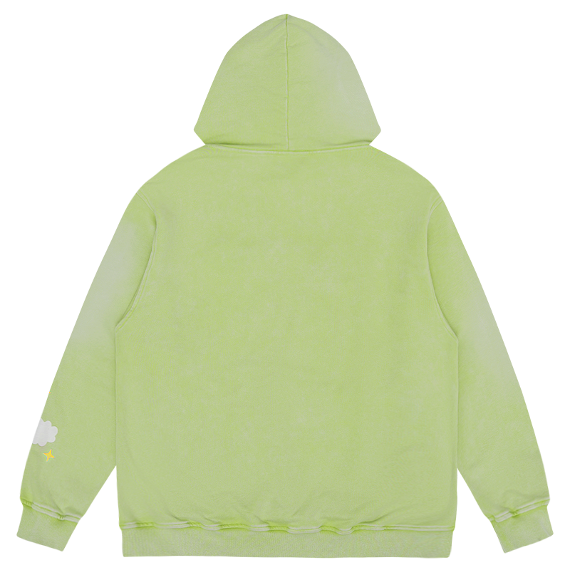 TAKA Original That's Fun stone wash cloudy sky hoodie green
