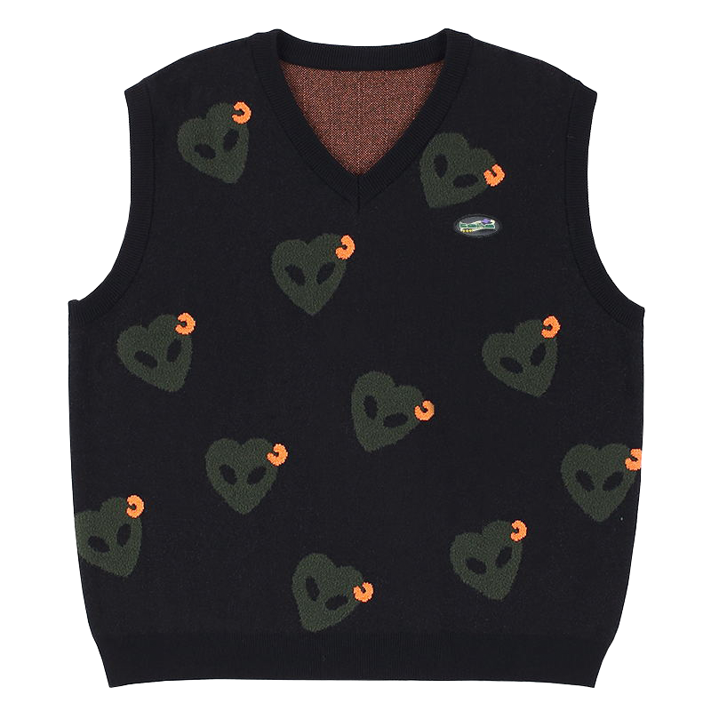 TAKA Original Cosmic Univ. Yeh momo Alien heartcore knit vest