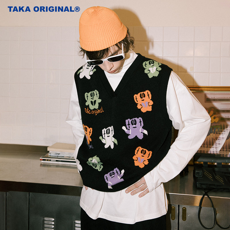 TAKA Original teddy bear sweater knitted vest - TAKA ORIGINAL LIMITED