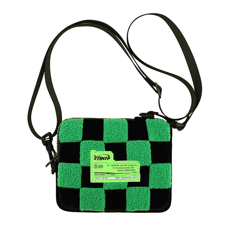 TAKA Original [ Eternet 001] Fleece checkboard crossbody bag - TAKA ORIGINAL LIMITED