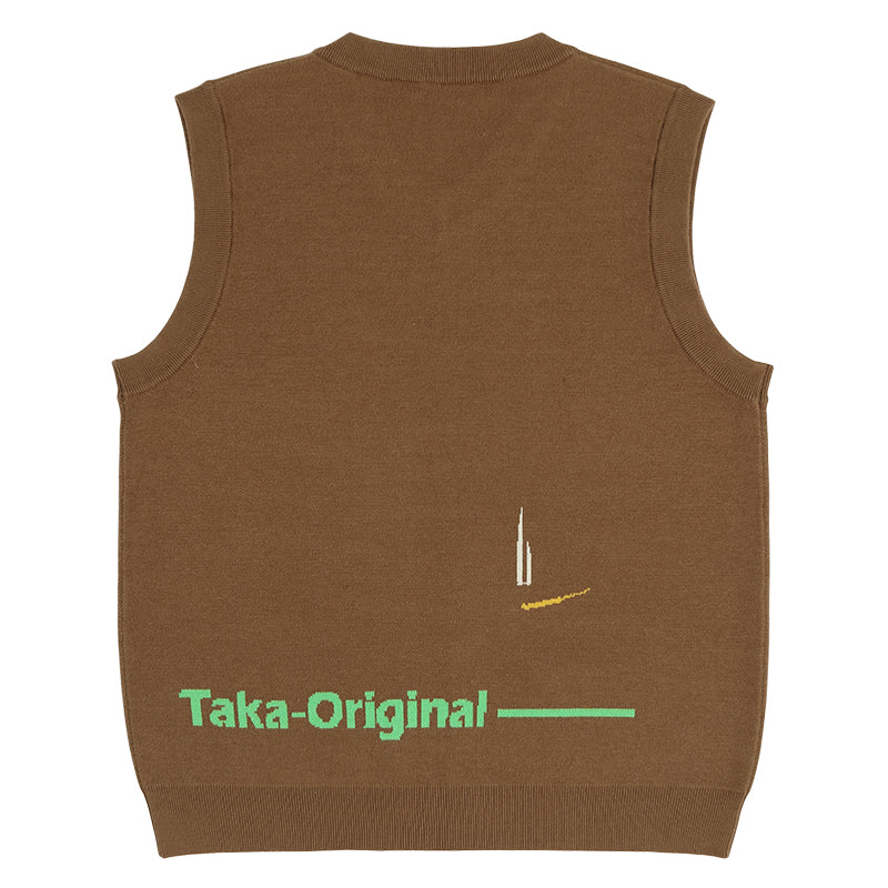 TAKA Original [ Eternet 001 ] cybercore knit v-neck vest top - TAKA ORIGINAL LIMITED