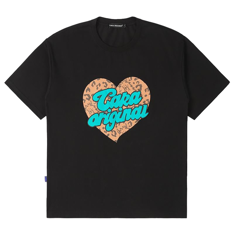 TAKA Original leopard heart logo t-shirt - TAKA ORIGINAL LIMITED