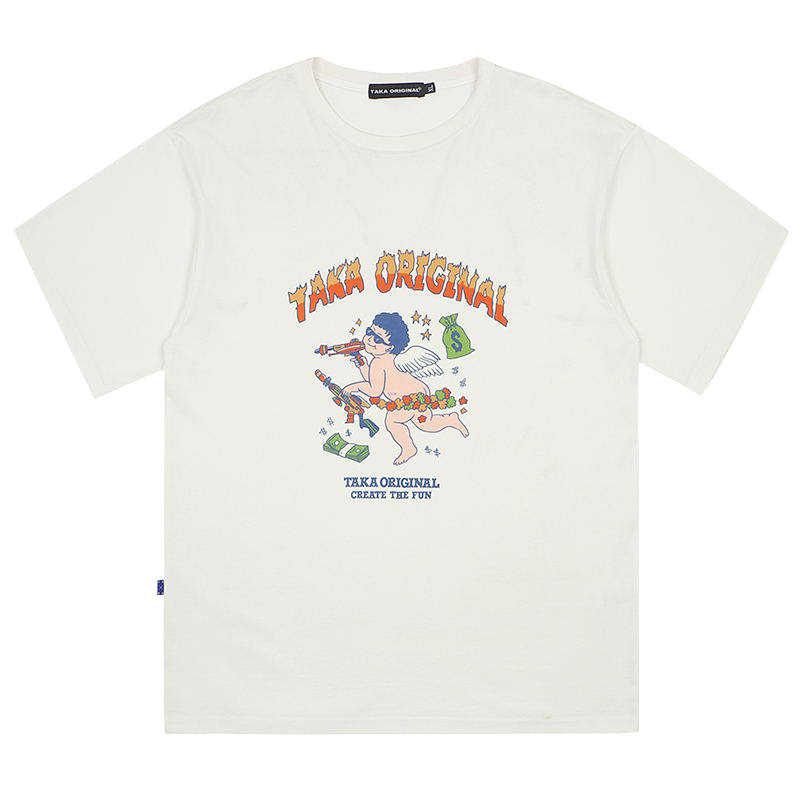 TAKA Original vintage angel print t-shirt | cream color | 100% cotton ...