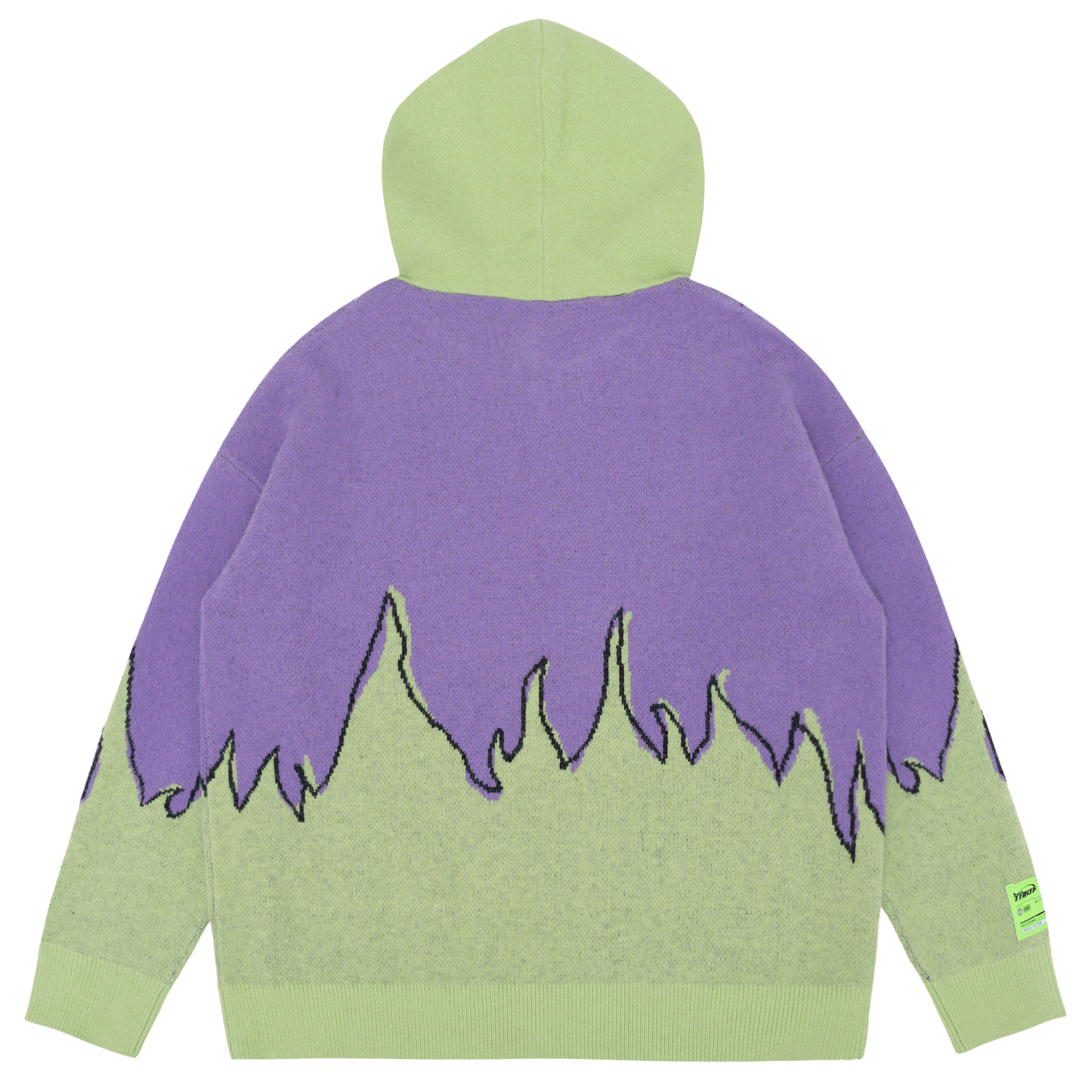 TAKA Original [ Eternet 002] flame-patterned knit hoodie